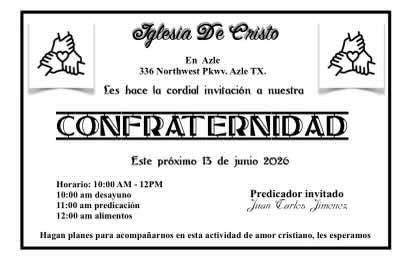 Confraternidad invitación